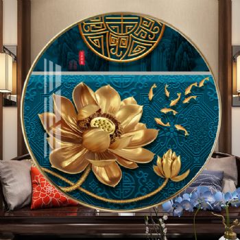 高档中国风新中式精品客厅挂画轻奢晶瓷画晶瓷画装饰画